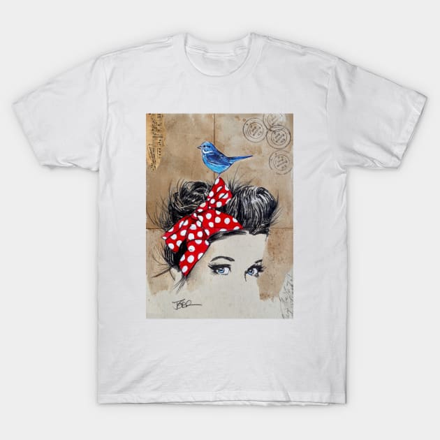 Bandana bird T-Shirt by Loui Jover 